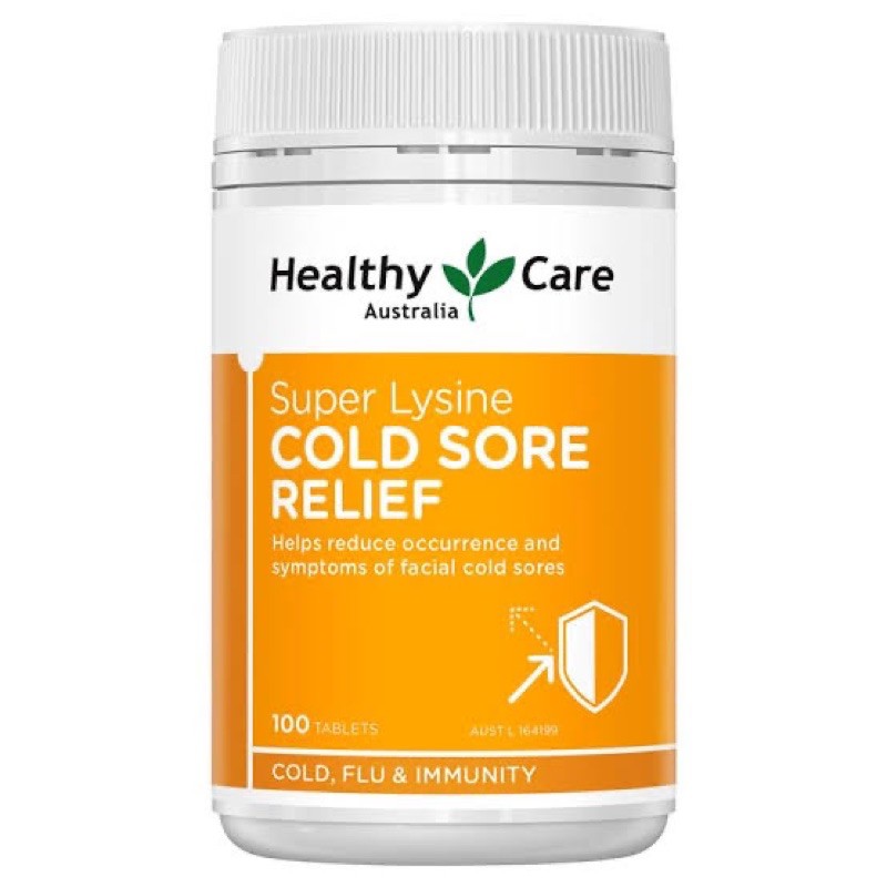Healthy Care Super Lysine COLD SORE RELIEF 100 Tablets