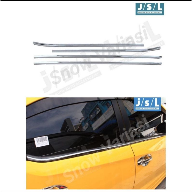 Lis kaca samping all new brio 2018 2021 side window trim chrome jsl