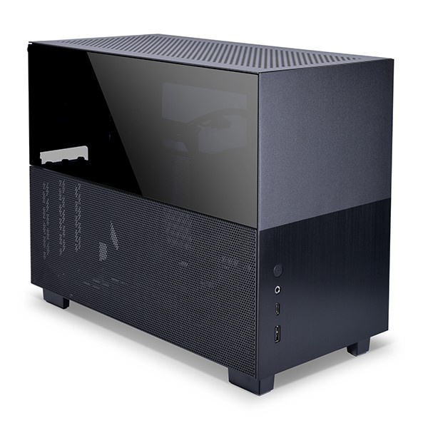 LIAN LI Q58X4 - BLACK - ALUMINUM MINI-ITX CASE - PCIe4.0 - TEMPERED