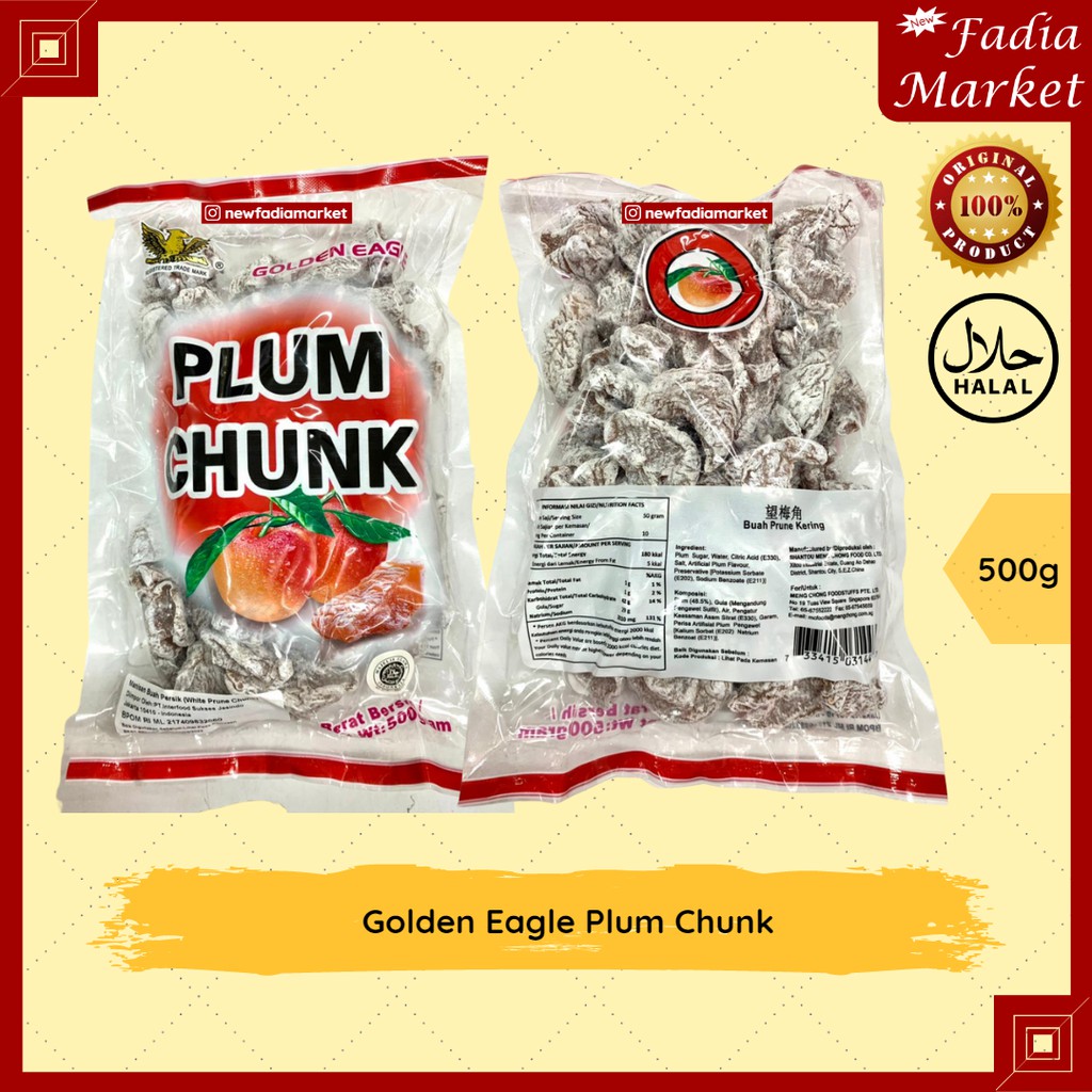 

Golden Eagle Plum Chunk (Manisan Buah Prune Kering) 500g
