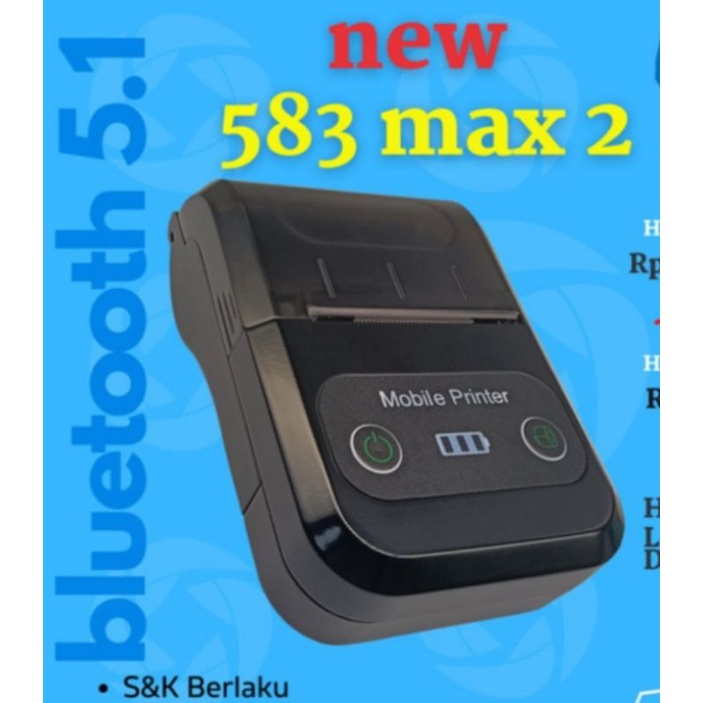 Ziang mini porteable bluetooth 58mm cetak resi dan cetak struk