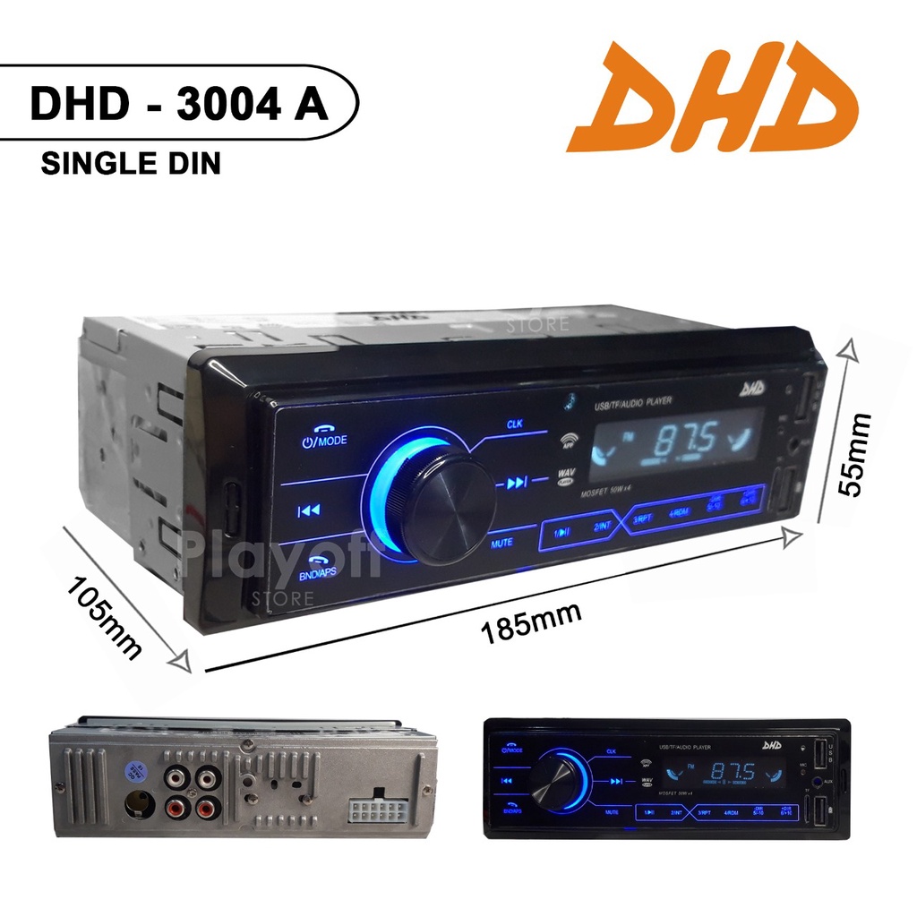 Head Unit Single Din Mp3 Bluetooth Tape Mobil DHD-3004 A/B Image 2
