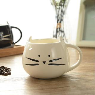 Yh Gelas Mug Keramik  Motif Kucing Hitam  Putih  untuk 