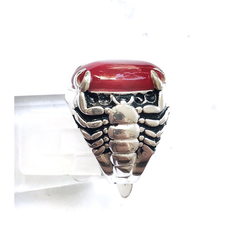 cincin batu akik //cincin pria //cincin cowok //cincin ikat model scorpion//cincin