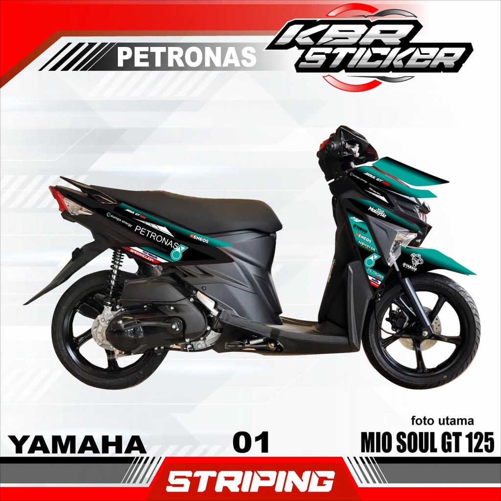 (COD) MIO SOUL GT 125 Stiker Motor Striping MIO SOUL GT 125 Yamaha variasi PETRONAS 01
