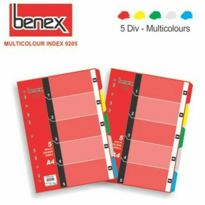 

PEMBATAS BINDER/DIVIDER 5 COLOURS BENEX PROMO