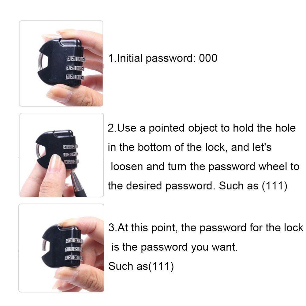 Preva 1pcs Password Lock Mini HOT Diary Pelindung Loker Case Supply Koper Travel Kombinasi Kode 3digit Dial