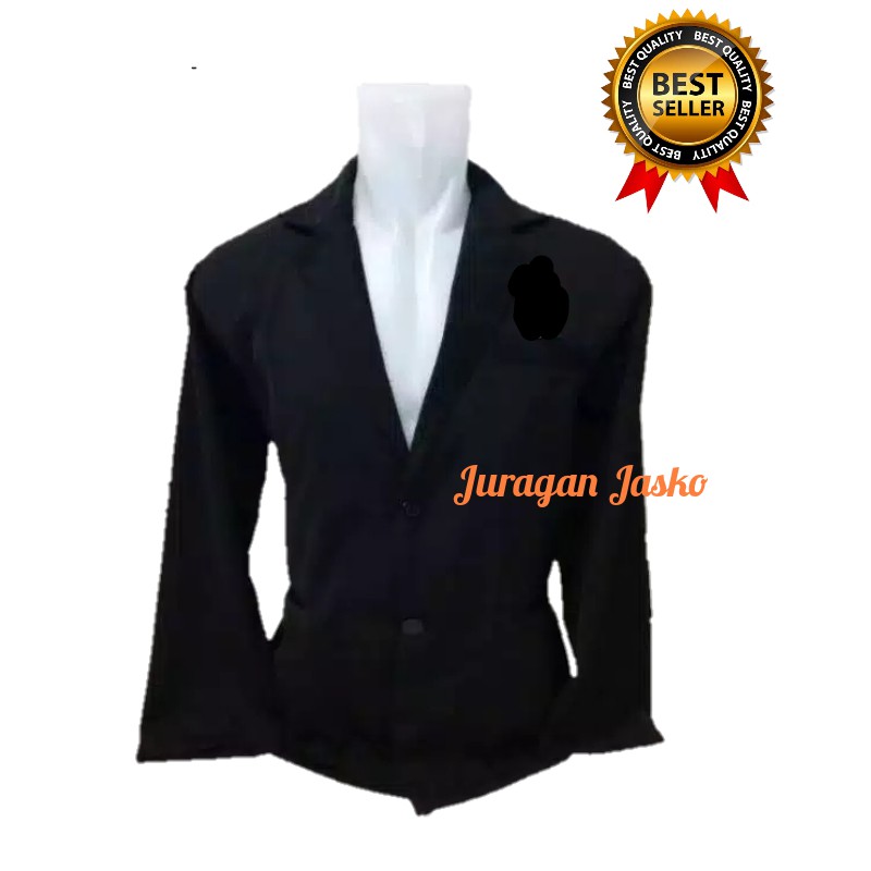 Jas Almamter Almet Hitam Polos Murah Tanpa Furing S M L XL XXL
