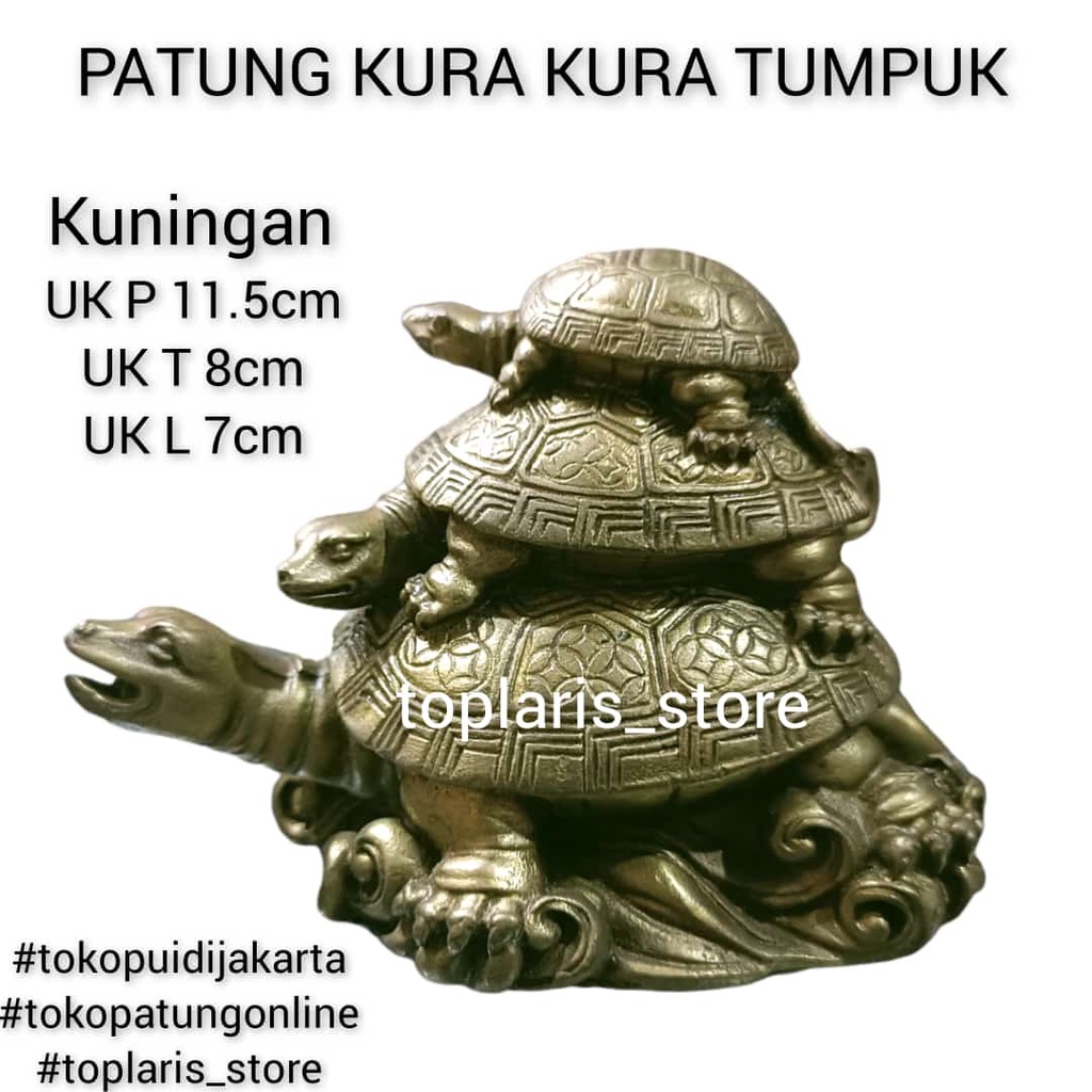 Patung Kura Kura Tumpuk Kuningan 022