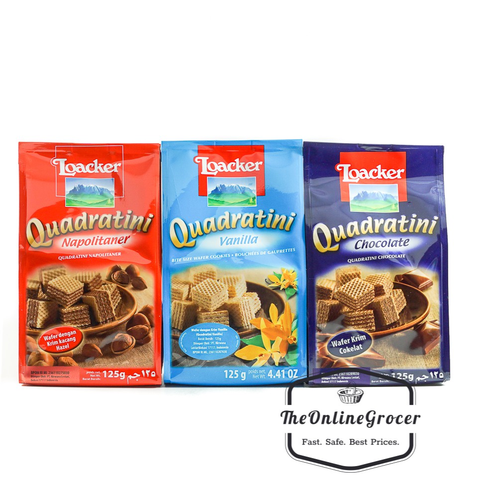 Loacker Quadratini Wafer Cookies 125gr Biskuit Wafer Loacker