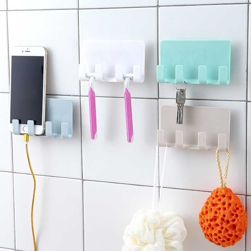 Gantungan Dinding Tempel SerbaGuna Hanger HP Kunci Kabel Gunting 580