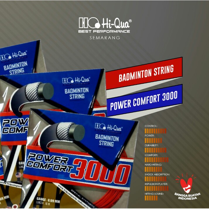 Senar Raket Badminton/ Tali Raket Hi-Qua Power Comfort 3000
