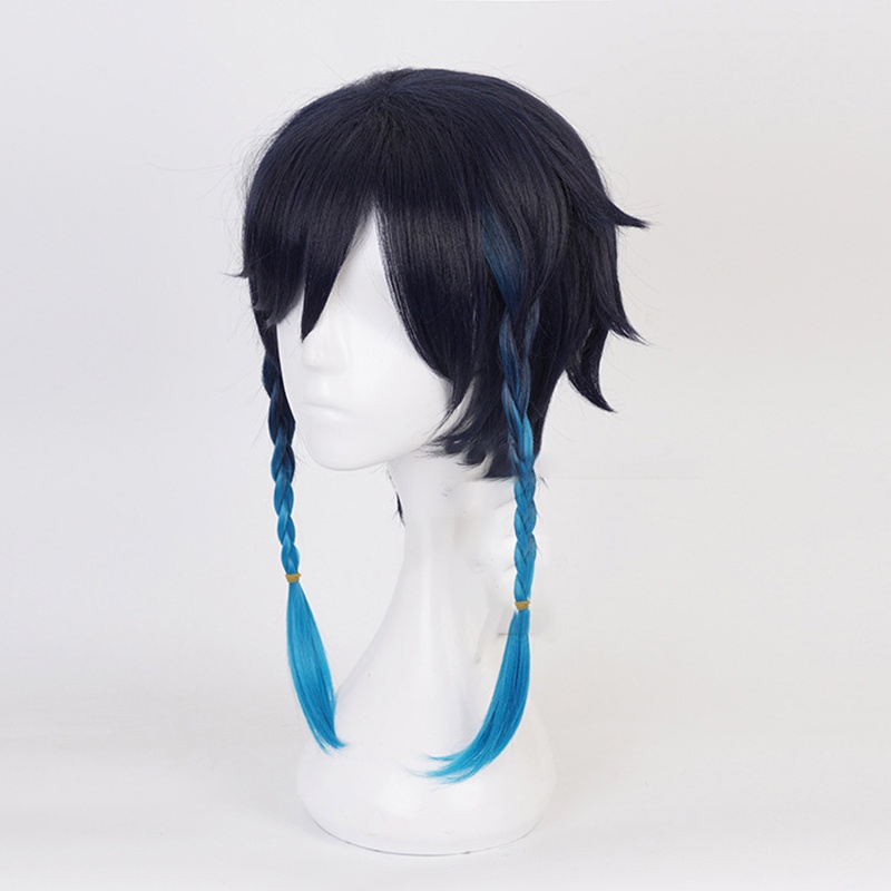 Rambut Kepang Sintetis Warna Biru Gradasi Untuk Cosplay