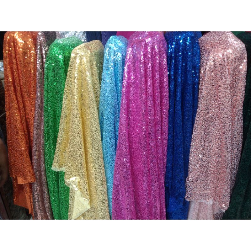 bahan kain sequin /seribu payet