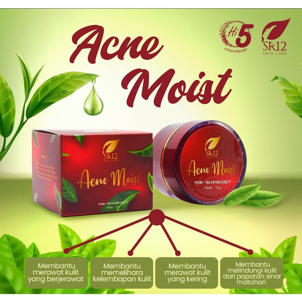 SR12 Acne Moist Day Cream Krim Ampuh BPOM Memudarkan Bekas Jerawat Wajah