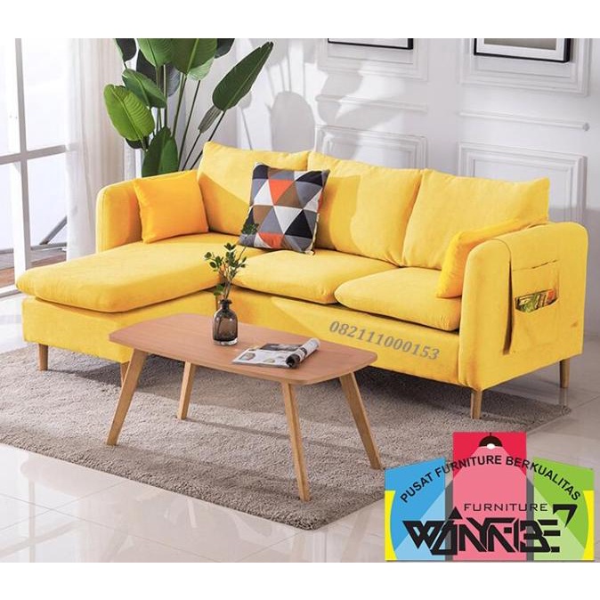 sofa minimalis ruang tamu l shape    sofa retro   free ongkir  custom  sxgds6354