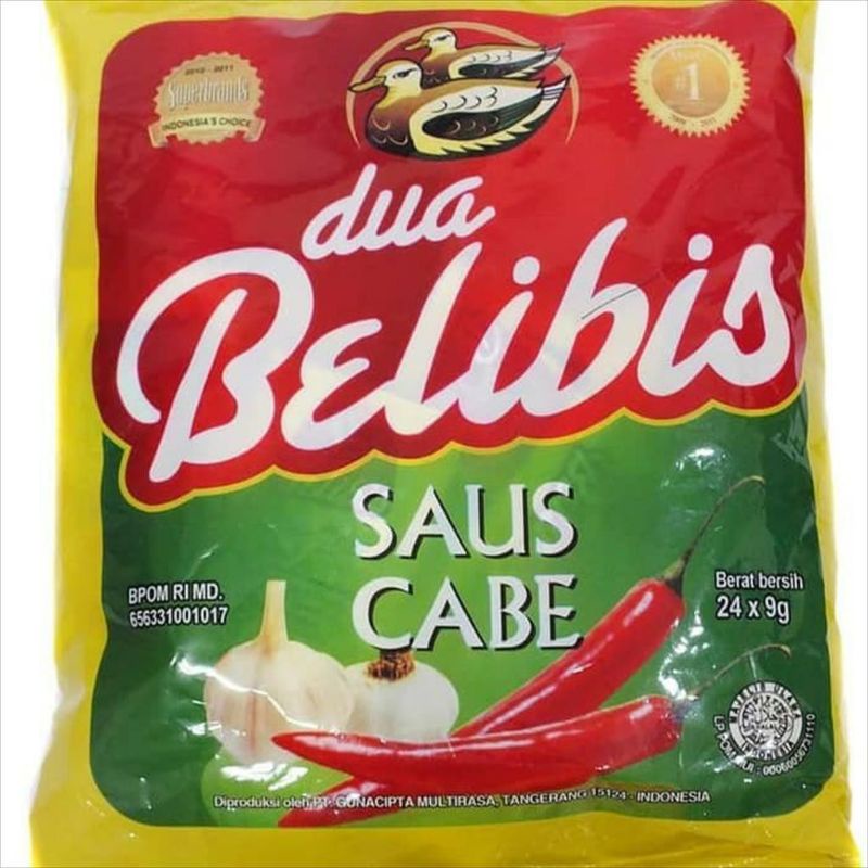 

Sambal saus tomat dua belibis 9 gram karton