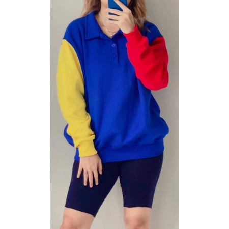 POLO SWEATER COLORBLOCK / OVERSIZE SWEATER by Milposhka