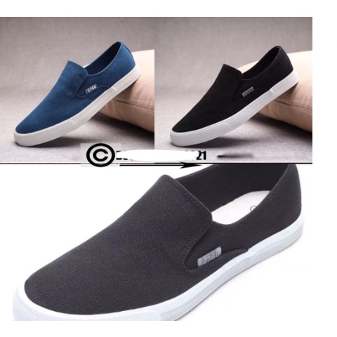 Sepatu Pria Casual Denim Canvas Shoes Slip On Men Shoes