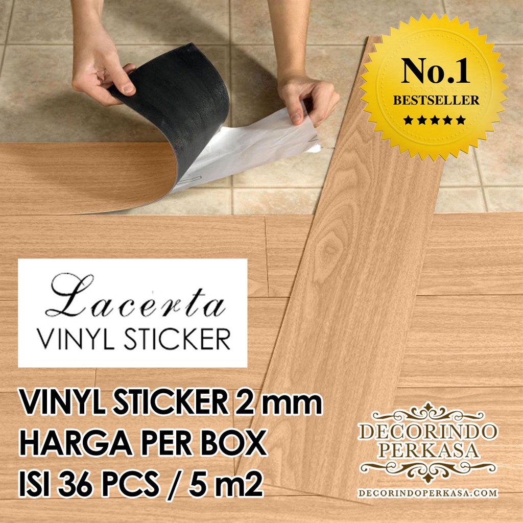  Lantai  Vinyl  Sticker 2 mm Harga  Per  Box  Lacerta Motif  Kayu  