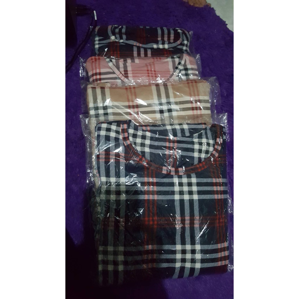 LONG TUNIK BUSUI BURBERRY BABY TERRY PRINTING PREMIUM FASHION WANITA