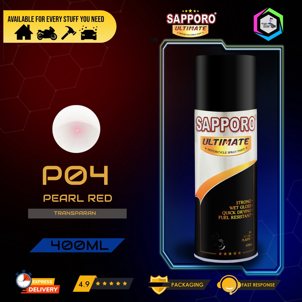 SAPPORO ULTIMATE Metallic Colour Cat Semprot P04 PEARL RED