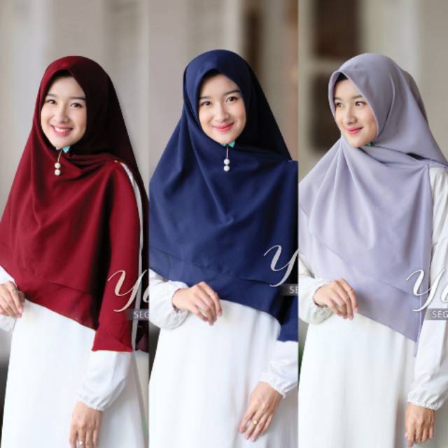 DISKON / Yura Segiempat Instan by Audina / Hijab Segiempat / Scarf Instan / Dua Layer