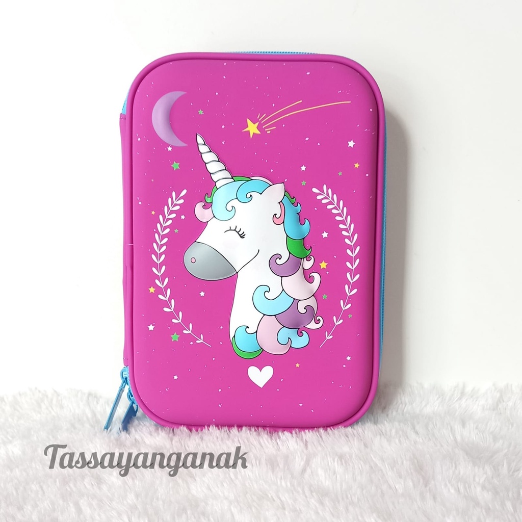 Kotak Pensil Donut Ice Cream Cake Unicorn 3d tempat pensil unicorn 3d bahan EVA kado ultah anak perempuan hardtop unicorn 3d keren import berkualitas