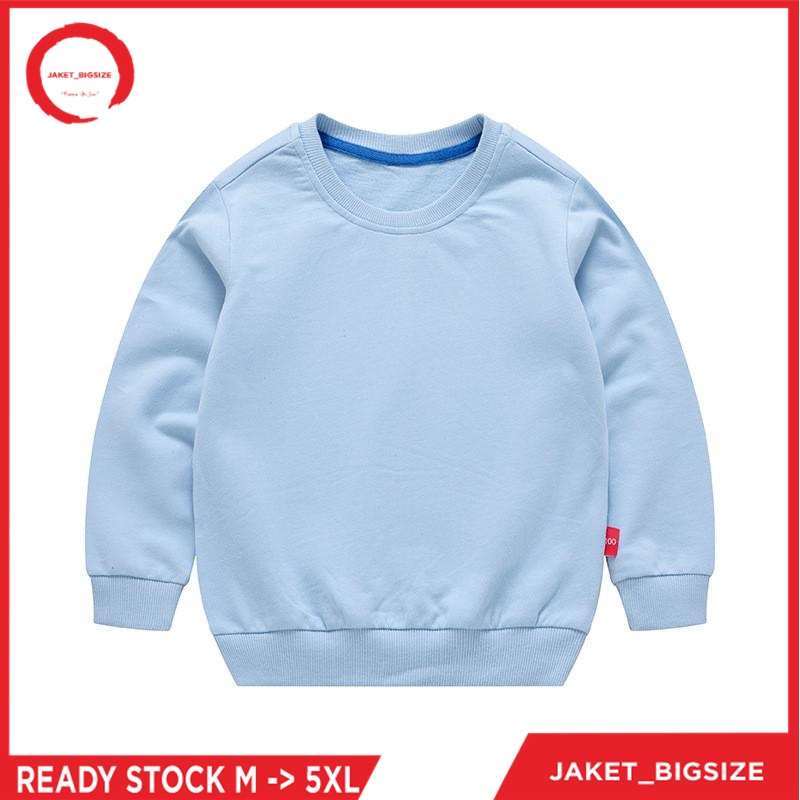 Jaket Anak Laki Laki Perempuan Umur 1 Sampai Umur 12 Tahun Bahan Fleece Warna Basic Polos Baby Blue