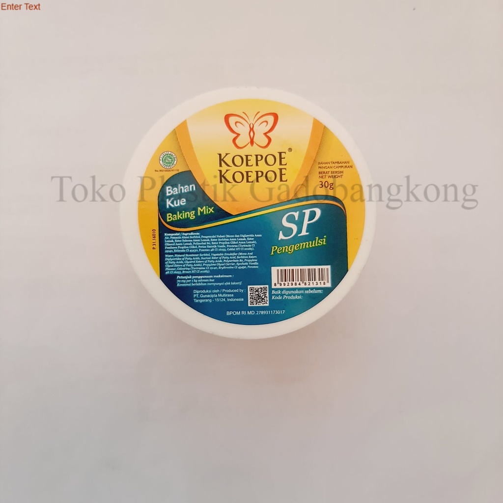 

SP S P koepoe koepoe 30gram / Cake Emulsifier Bolu / Bahan Kue Kupu Kupu