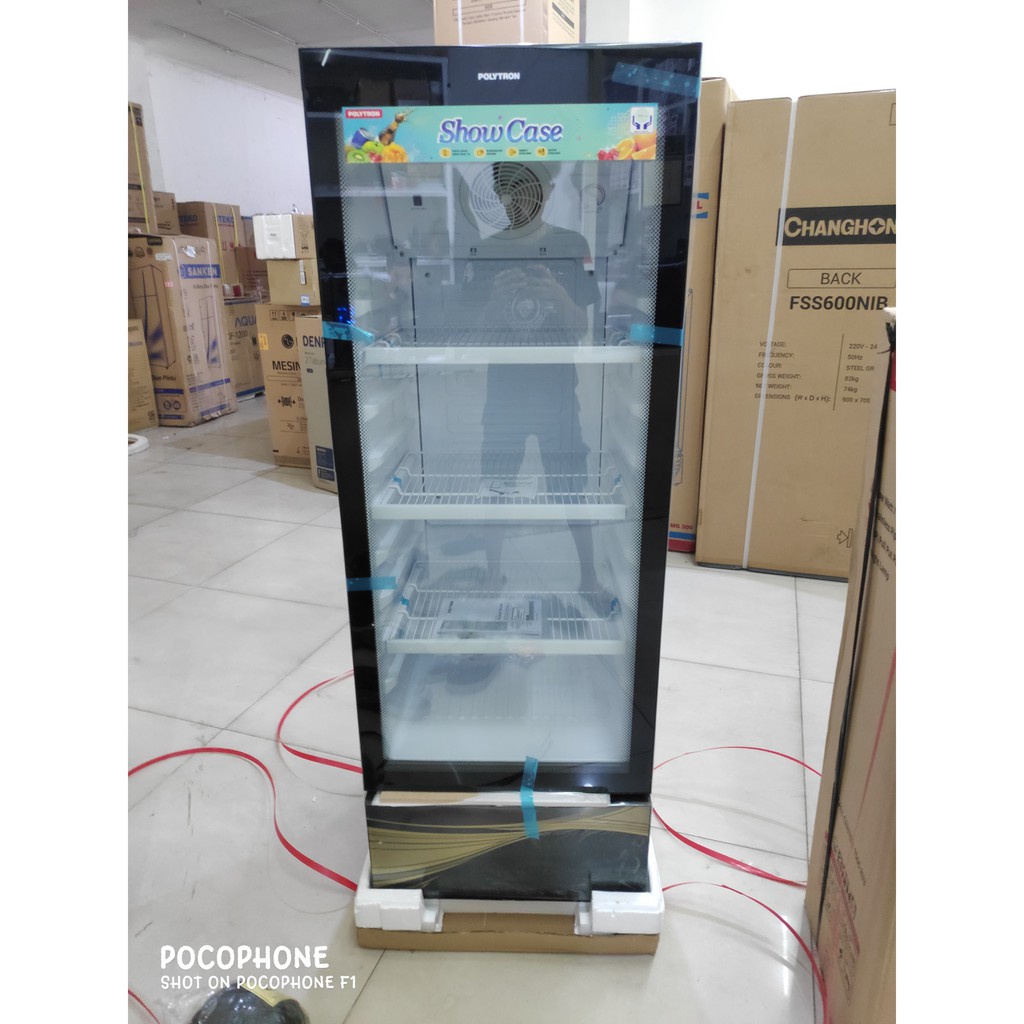 POLYTRON SCN187 SHOWCASE Display Cooler SCN187 SCN 187 3 Rak Pajangan Botol Minuman