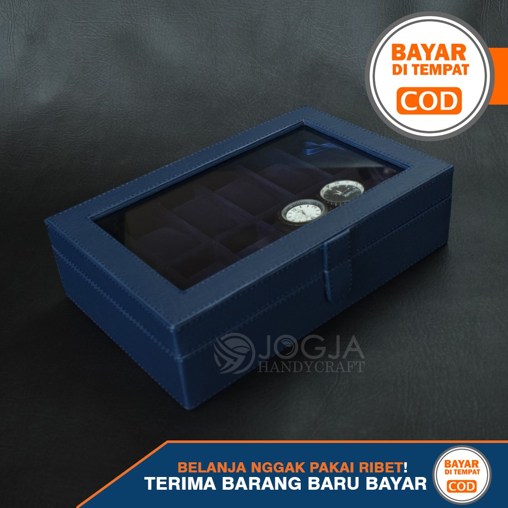 BARU - PROMO FULL COLOR Kotak Tempat Jam Tangan Isi 12  Box Jam Watch Box Organizer Jogja Handycraft