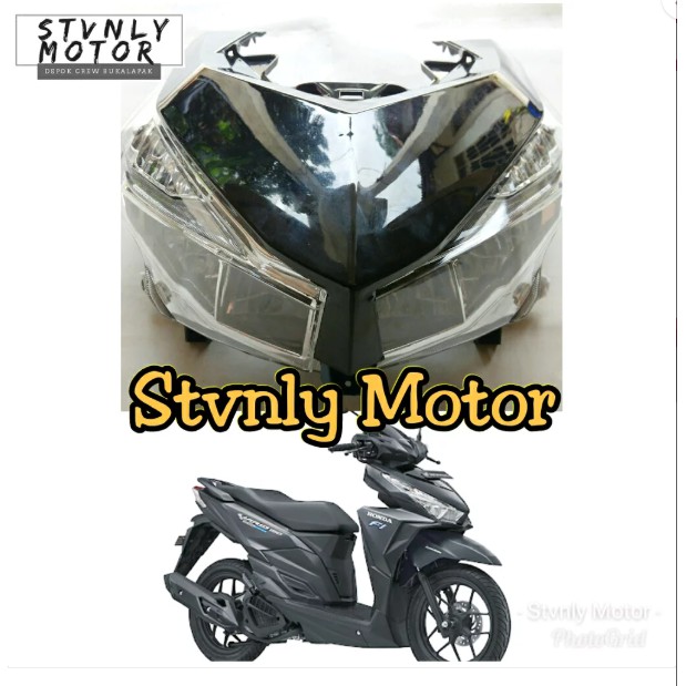 Lampu Depan Plus Tameng Atas Vario 125 Dan 150 Hitam