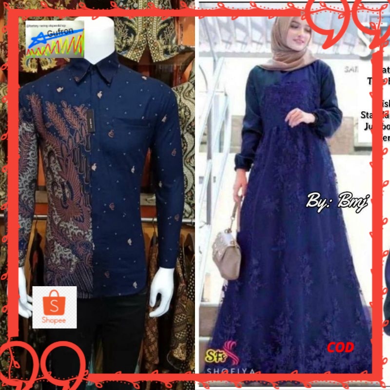 (Couple gamis)gamis brokat Tille gamis pesta gamis gamis kondangan
