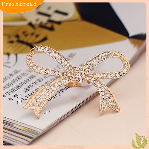 Fresh| Cincin Knuckle Wanita Desain Pita Besar Hias Berlian Imitasi Berkilau Untuk Hadiah