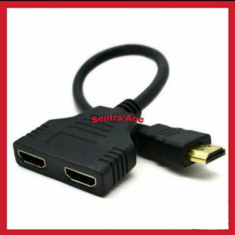 Kabel hdmi Splitter Cabang Dua / Kabel Hdtv To 2F