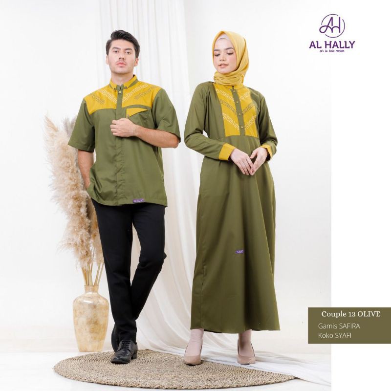 MUSLIM COUPLE // BAJU COUPLE // BAHAN KATUN TOYOBO //ADEM NYAMAN // STYLISH // ALHALLY 13 OLIVE