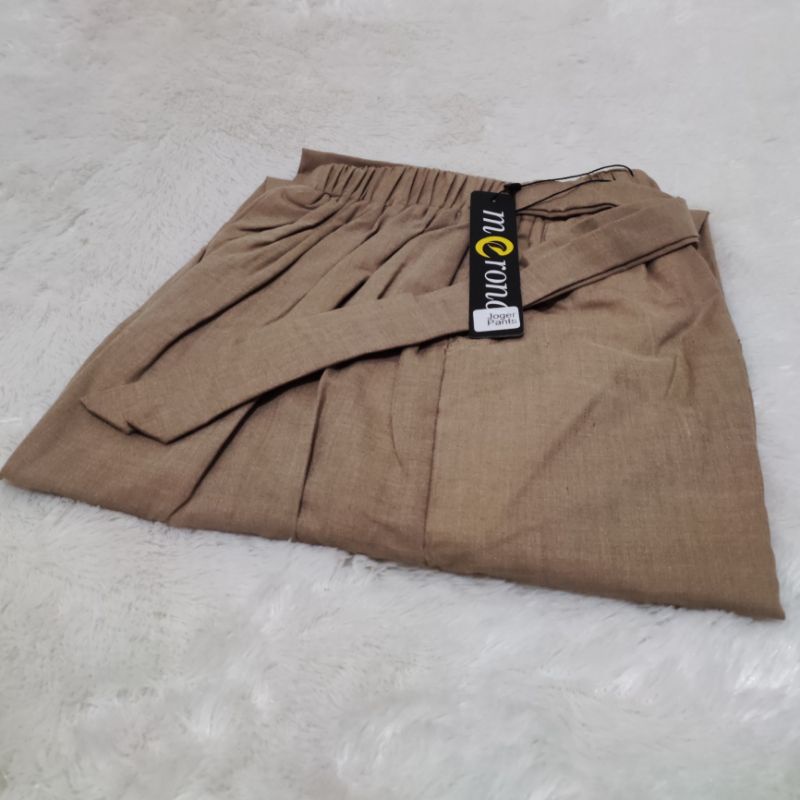 Celana Joger Wanita Jumbo dan Standar SUPER PREMIUM Katun Supernova Tebal Bawahan Wanita-JOGER Mocca