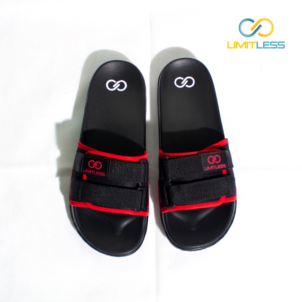 Sandal Pria Slide Limitless Sendal Pria Distro Selop Sandal Cowok Dewasa Slip On Hitam