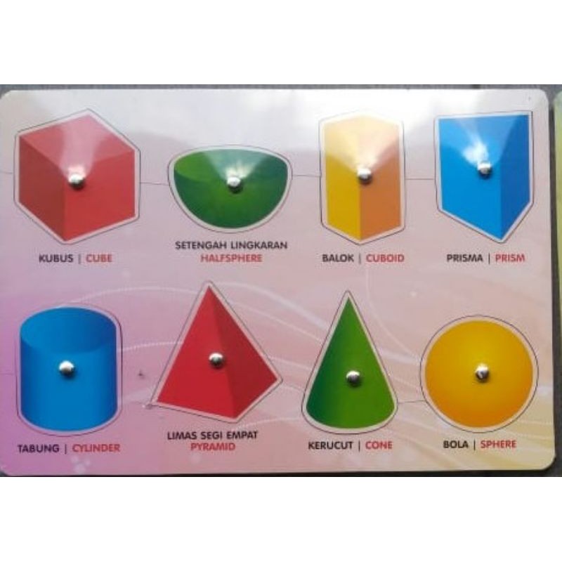 puzzle knob bentuk geometri lingkaran persegi segitiga