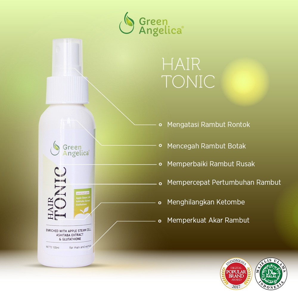 Hair Tonic Green Angelica OBAT Penumbuh Rambut Botak Dan Mengatasi