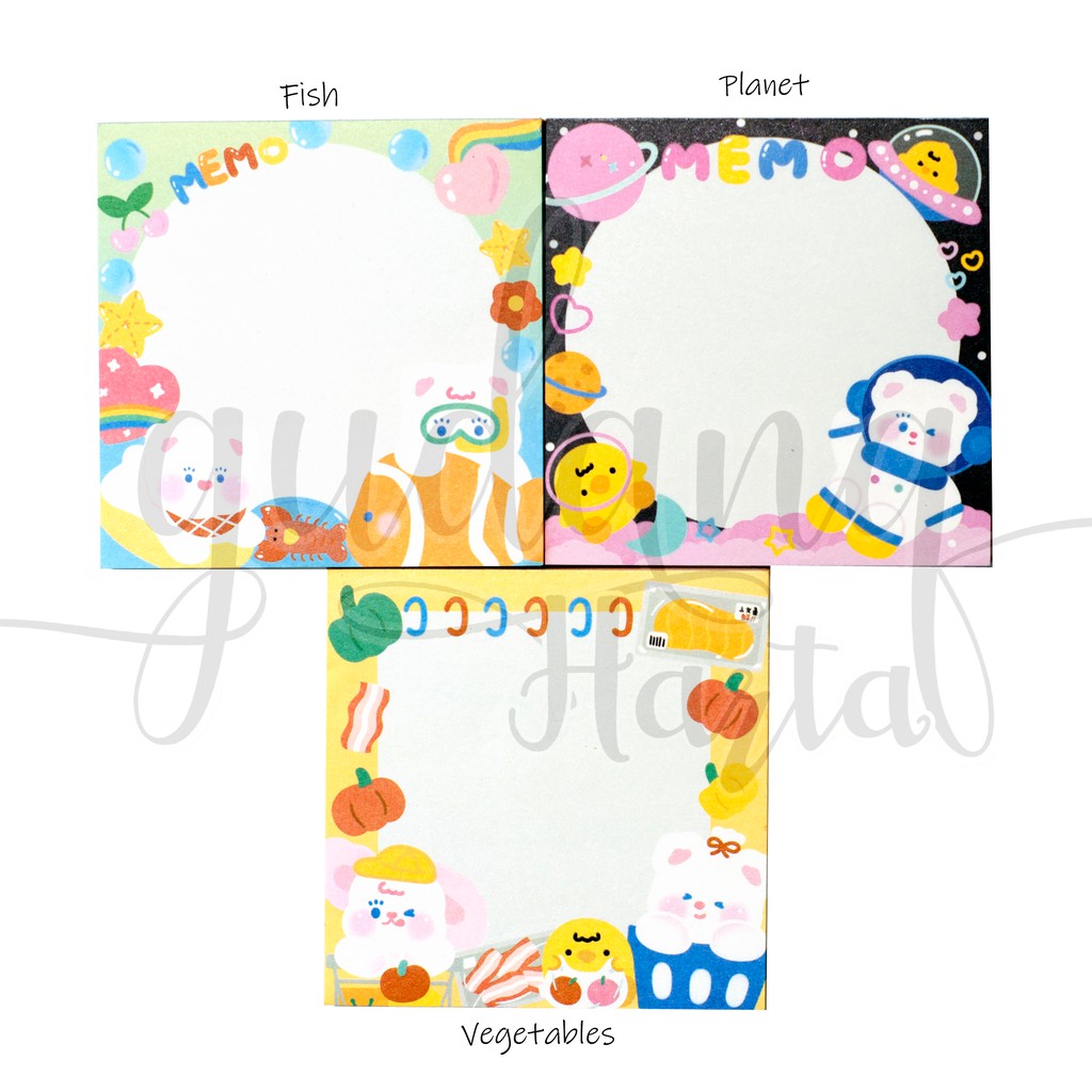 Memo Beruang Putih Mmeopad White Bear Unik DIY Scrapbook GH 301407