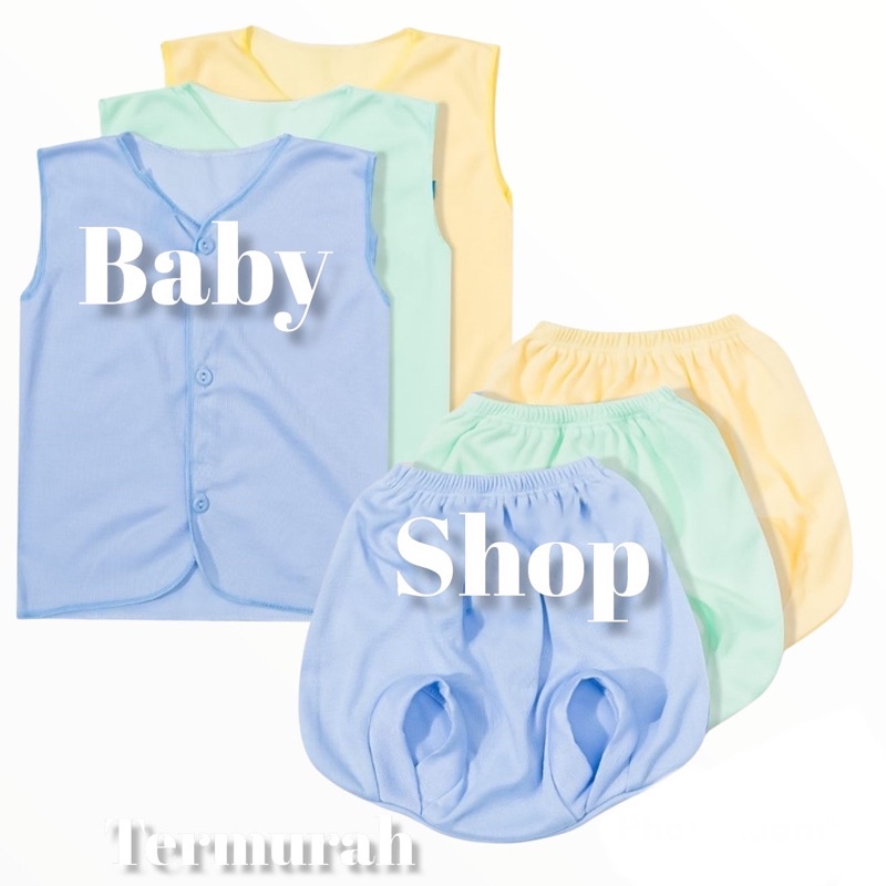 3STEL BAJU KUTUNG POLOS &amp; POP POLOS BAYI (SNI)