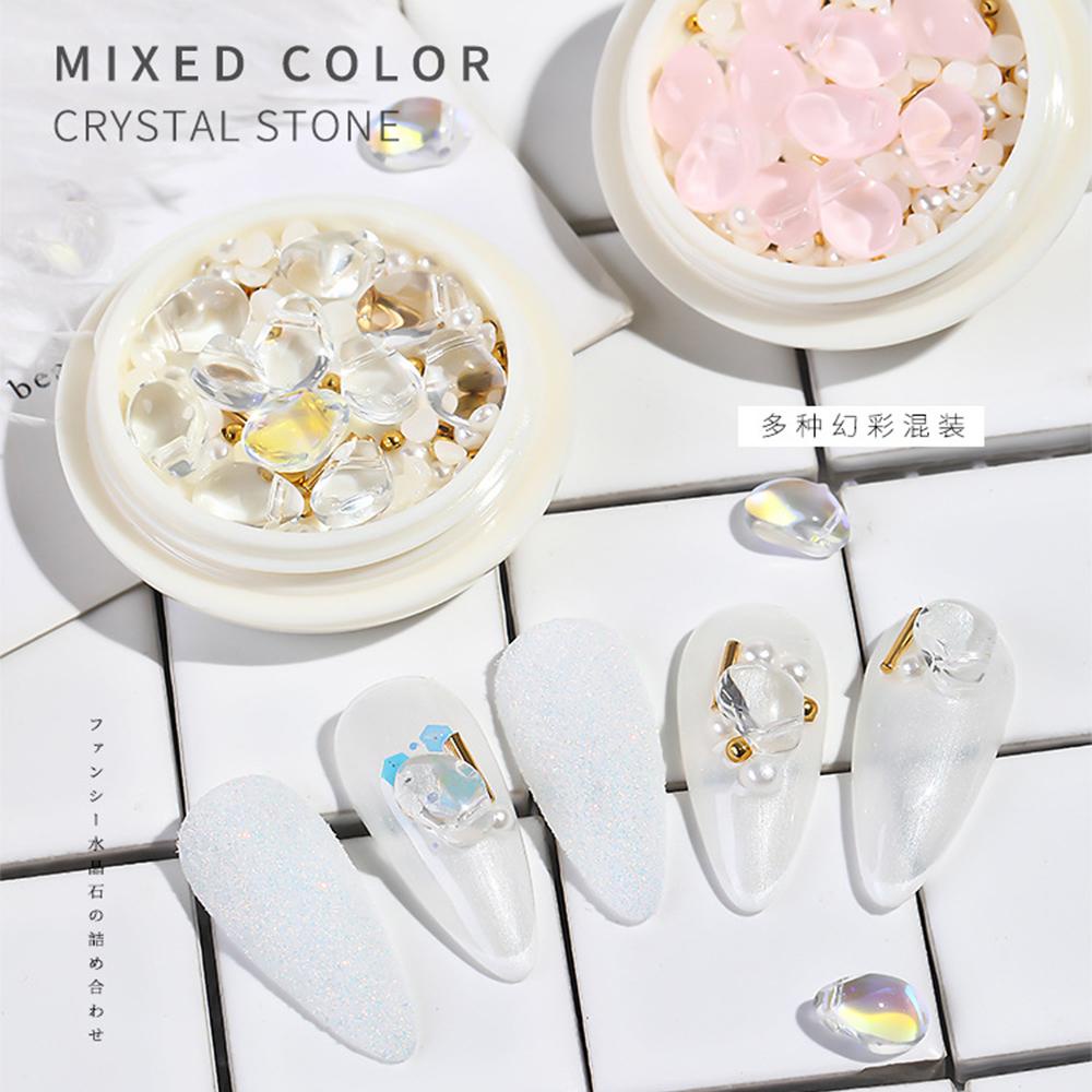 Mxbeauty Hiasan Nail Art 1BOX Mutiara Mengkilap Baja bBall Kristal Hologram Manicure Jewelry