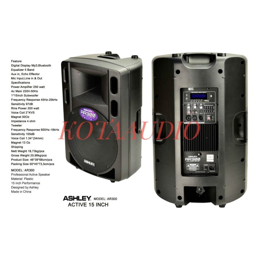 SPEAKER AKTIF ASHLEY AR 300 ASHLEY AR300 ORIGINAL 15 INCH