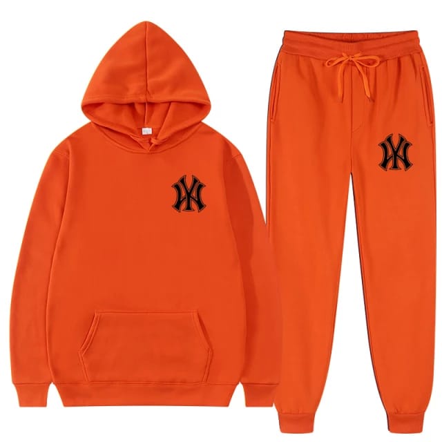 Setelan Jumper Hoodie Logo NY &amp; Setelan Celana Jogger ( Pria &amp; Wanita )