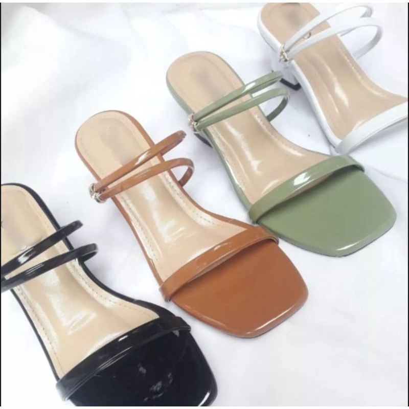sandal wanita terbaru,sandal heels hak 3 cm simple GG0012