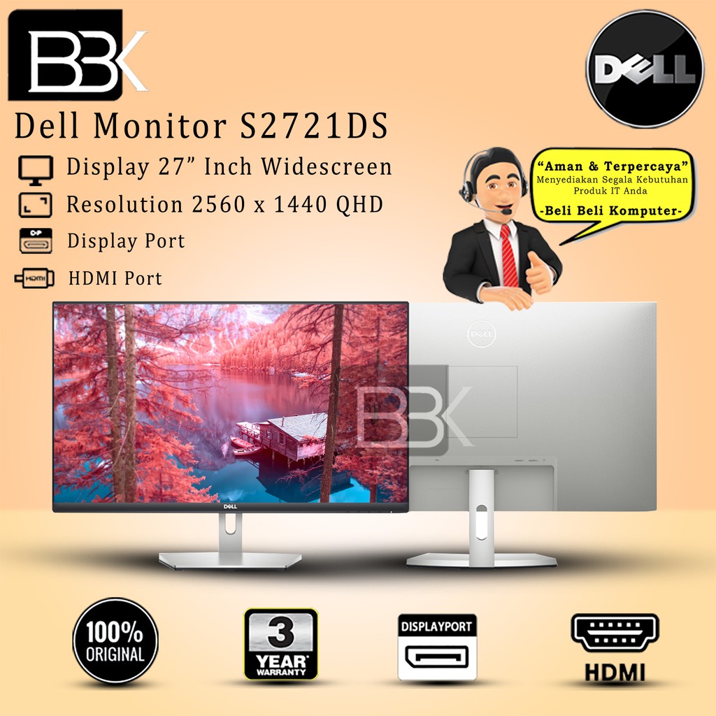 Monitor DELL S2721DS QHD 3 Year