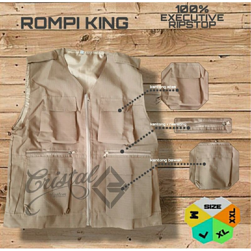 rompi tactical/rompi king/rompi wartawan/rompi lapangan