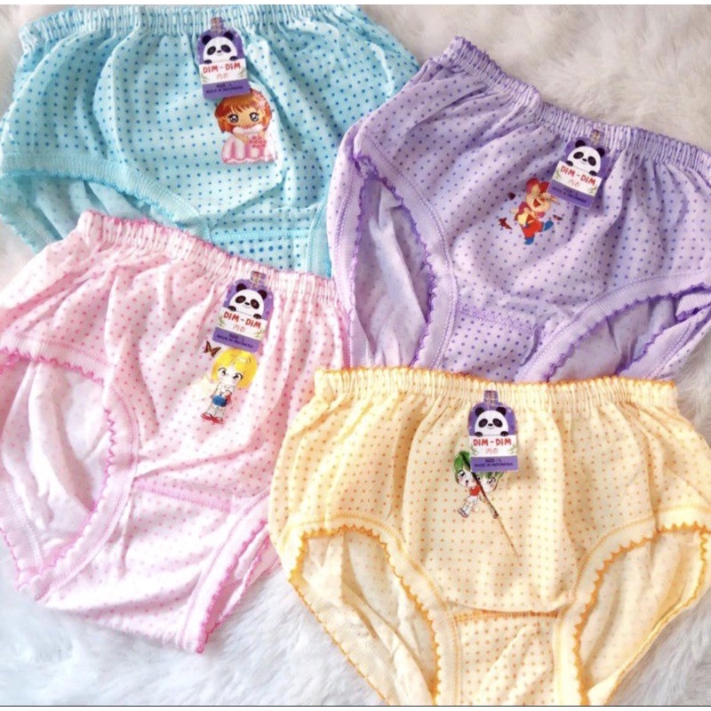 12 pcs Celana Dalam Anak Perempuan / lusinan / Motif Polkadot